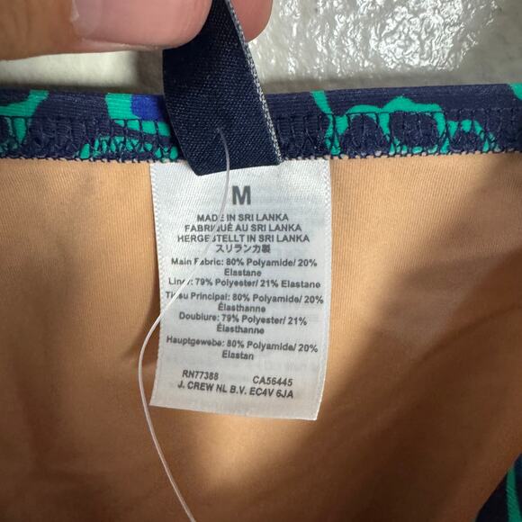 J.Crew Ruched Plunge Tankini Top WMNS M Blue Floral Print Lined Adjustable Strap - Picture 7 of 9